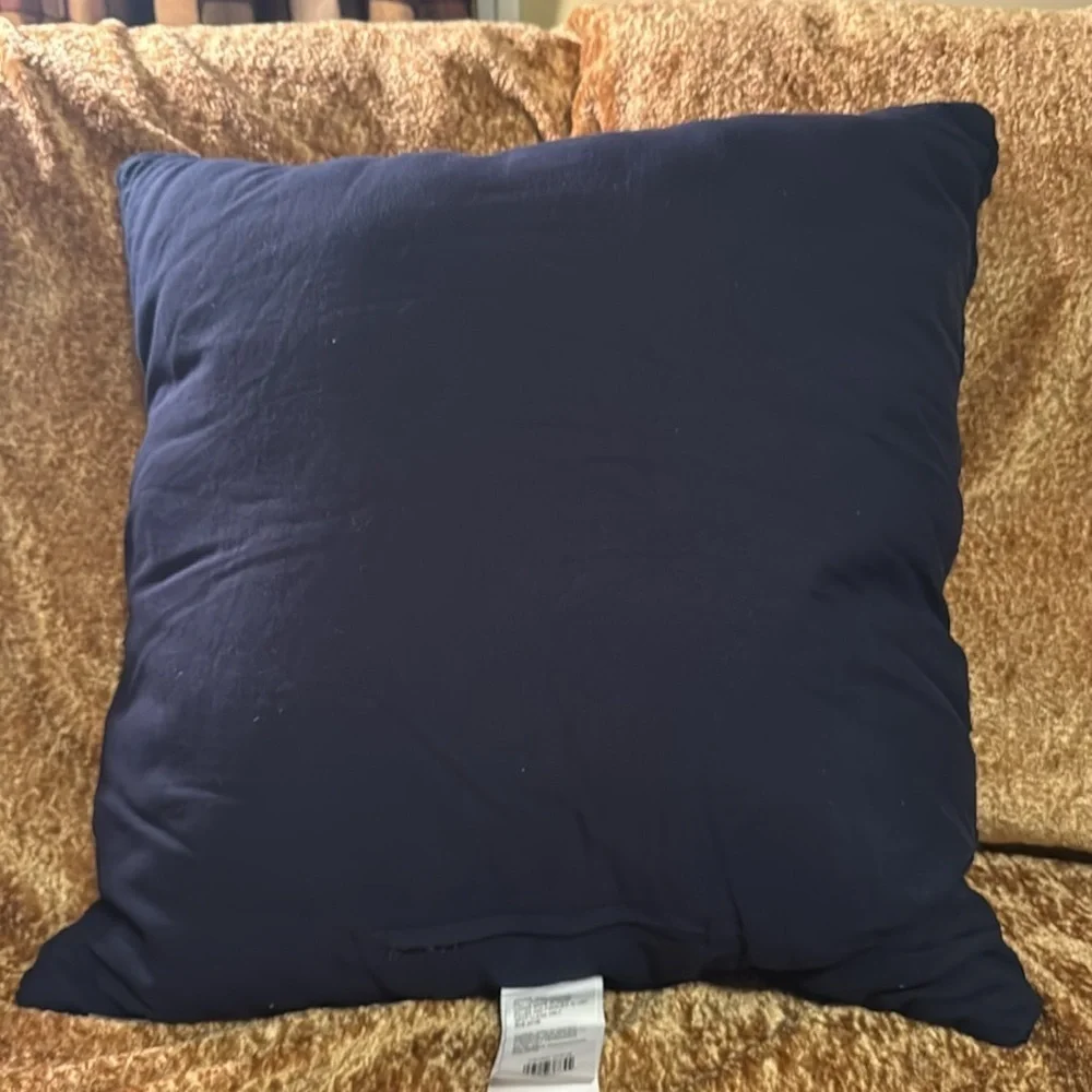 Brentwood Elegant Blue Woven Cotton Textured Square Throw Pillow